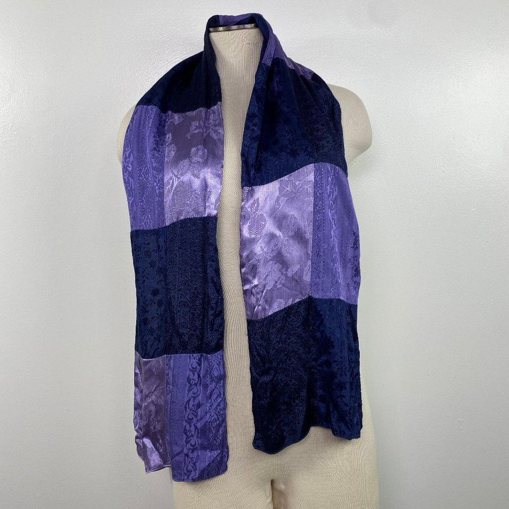 Soho Design Group Rayon Purple Scarf 9" X 58"